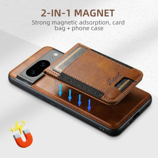 For Google Pixel 10 Pro Suteni H17 Oil Eax Leather Detachable Wallet Phone Case(Brown) - Google Cases by Suteni | Online Shopping UK | buy2fix