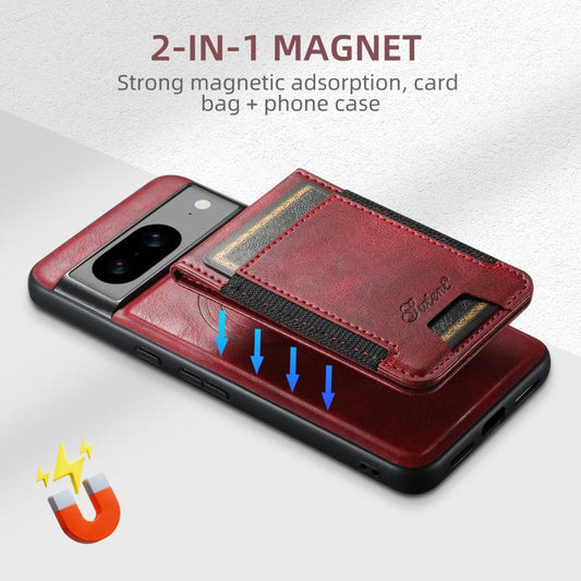 For Google Pixel 10 Pro Suteni H17 Oil Eax Leather Detachable Wallet Phone Case(Red) - Google Cases by Suteni | Online Shopping UK | buy2fix