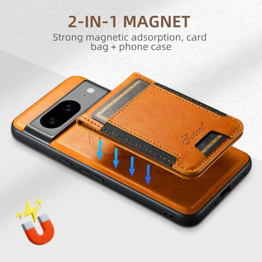 For Google Pixel 10 Pro Suteni H17 Oil Eax Leather Detachable Wallet Phone Case(Khaki) - Google Cases by Suteni | Online Shopping UK | buy2fix