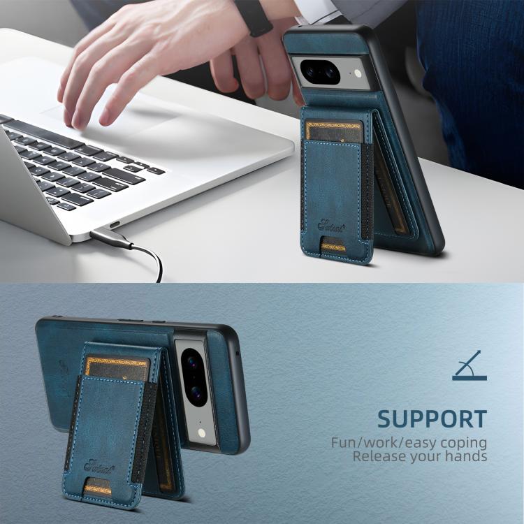 For Google Pixel 10 Pro Suteni H17 Oil Eax Leather Detachable Wallet Phone Case(Blue) - Google Cases by Suteni | Online Shopping UK | buy2fix