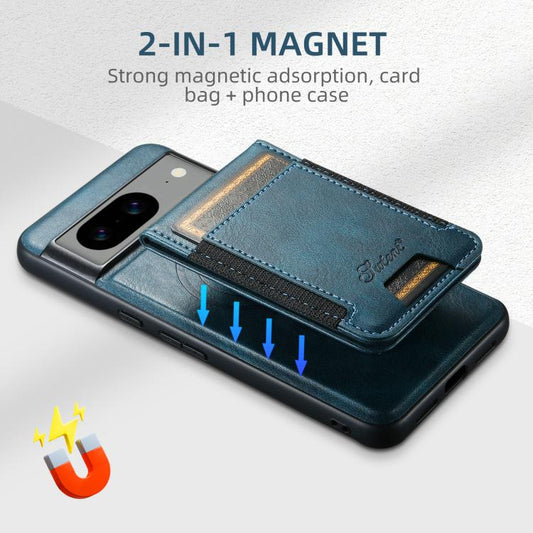For Google Pixel 10 Suteni H17 Oil Eax Leather Detachable Wallet Phone Case(Blue) - Google Cases by Suteni | Online Shopping UK | buy2fix