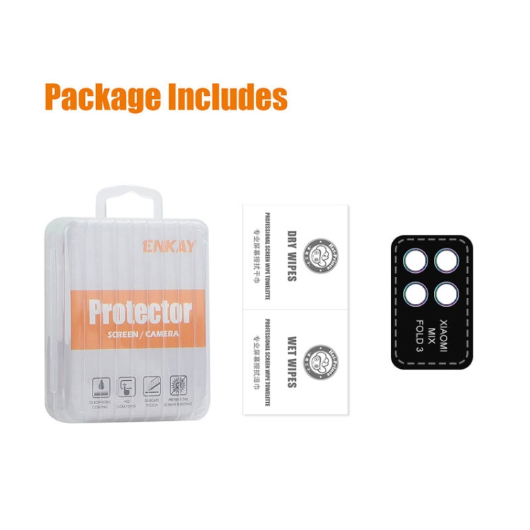 For Xiaomi MIX Fold 3 ENKAY Hat-Prince 9H Rear Camera Lens Aluminium Alloy Tempered Glass Film(Gold) by ENKAY