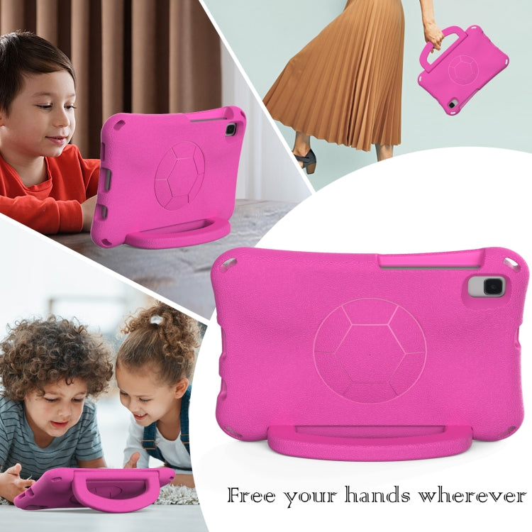 For Samsung Galaxy Tab A11 / A9 Handle Football Shaped EVA Shockproof Tablet Case(Rose Red) by buy2fix