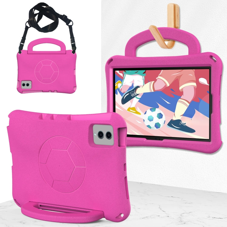 For Samsung Galaxy Tab S7 11 T870/T875 2020 Handle Football Shaped EVA Shockproof Tablet Case(Rose Red) - Galaxy Tab S7 by buy2fix | Online Shopping UK | buy2fix