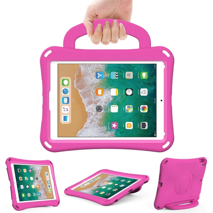 For iPad 9.7 2017/2018 / Air 2 / Air Handle Football Shaped EVA Shockproof Tablet Case(Rose Red) - More iPad Cases by buy2fix | Online Shopping UK | buy2fix