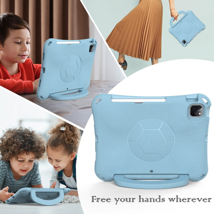 For iPad Pro 11 2018/2020/2021/2022 Handle Football Shaped EVA Shockproof Tablet Case(Light Blue) - More iPad Cases by buy2fix | Online Shopping UK | buy2fix
