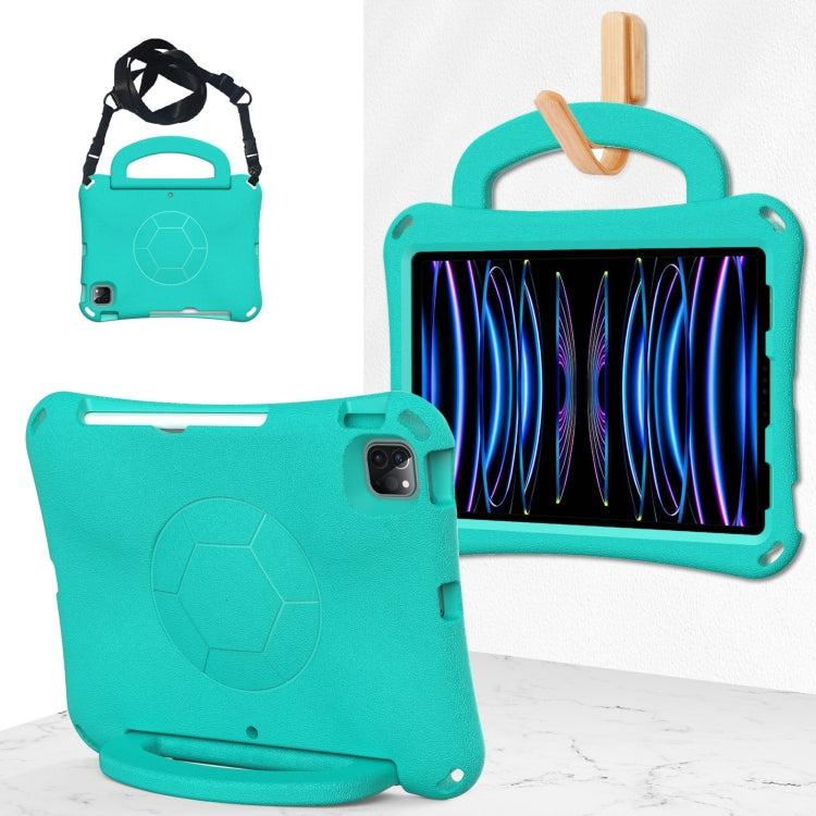 For iPad Pro 11 2018/2020/2021/2022 Handle Football Shaped EVA Shockproof Tablet Case(Mint Green) - More iPad Cases by buy2fix | Online Shopping UK | buy2fix