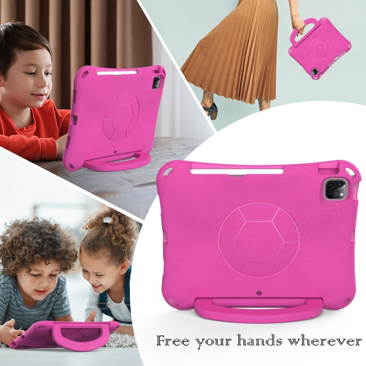 For iPad Air 10.9 2022 / 2020 Handle Football Shaped EVA Shockproof Tablet Case(Rose Red) - More iPad Cases by buy2fix | Online Shopping UK | buy2fix