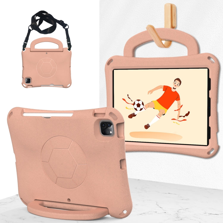 For iPad Air 11 2025 / 2024 Handle Football Shaped EVA Shockproof Tablet Case(Light Pink) - iPad Air 11 2025 / 2024 Cases by buy2fix | Online Shopping UK | buy2fix