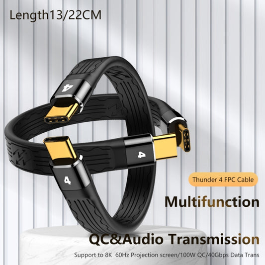 13cm Thunderbolt 4 USB-C / Type-C Male to Male PD 100W Charge FPC Data Cable - USB-C & Type-C Cable by buy2fix | Online Shopping UK | buy2fix