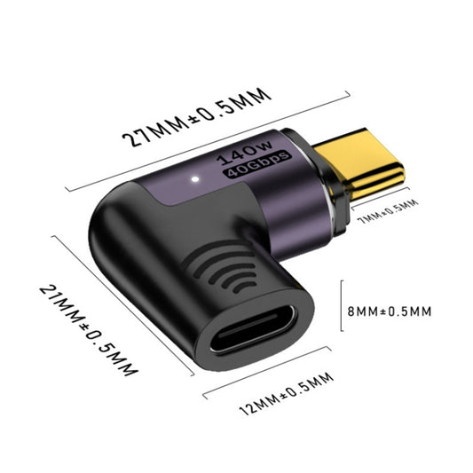 140W 5A USB 4.0 USB-C / Type-C to Type-C 40Gbps Data OTG Magnetic Adapter, Spec:L-shape Elbow by buy2fix