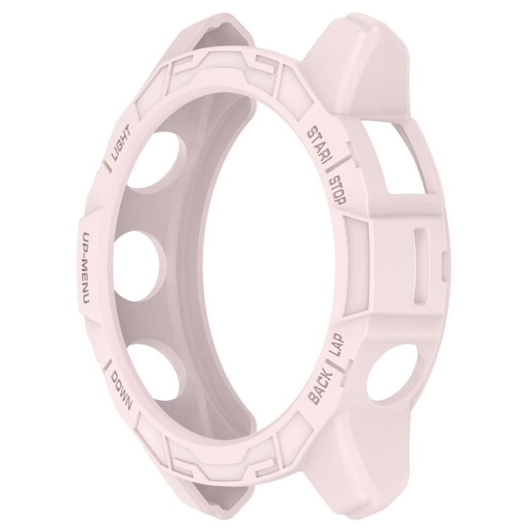 For Garmin Quatix 7 Pro Armored Hollow Half Pack TPU Watch Protective Case(Pink) - Watch Cases by buy2fix | Online Shopping UK | buy2fix