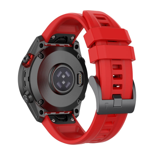 For Garmin Instinct 2 / Instinct Solid Color Black Buckle Silicone Quick Release Watch Band(Red) by buy2fix