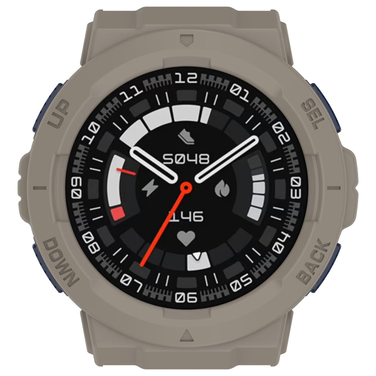 For Amazfit Active Edge A2212 Armored Hollow Half Pack TPU Watch Protective Case(Malmstone) - Watch Cases by buy2fix | Online Shopping UK | buy2fix