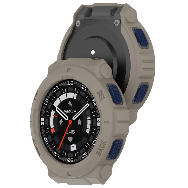 For Amazfit Active Edge A2212 Armored Hollow Half Pack TPU Watch Protective Case(Malmstone) - Watch Cases by buy2fix | Online Shopping UK | buy2fix