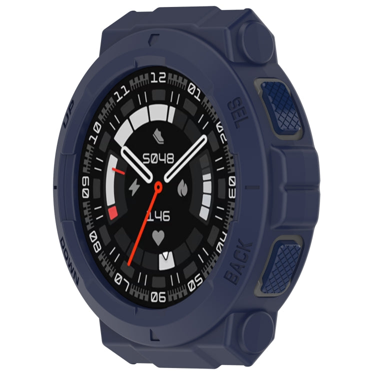 For Amazfit Active Edge A2212 Armored Hollow Half Pack TPU Watch Protective Case(Blue) - Watch Cases by buy2fix | Online Shopping UK | buy2fix