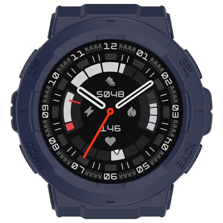For Amazfit Active Edge A2212 Armored Hollow Half Pack TPU Watch Protective Case(Blue) - Watch Cases by buy2fix | Online Shopping UK | buy2fix