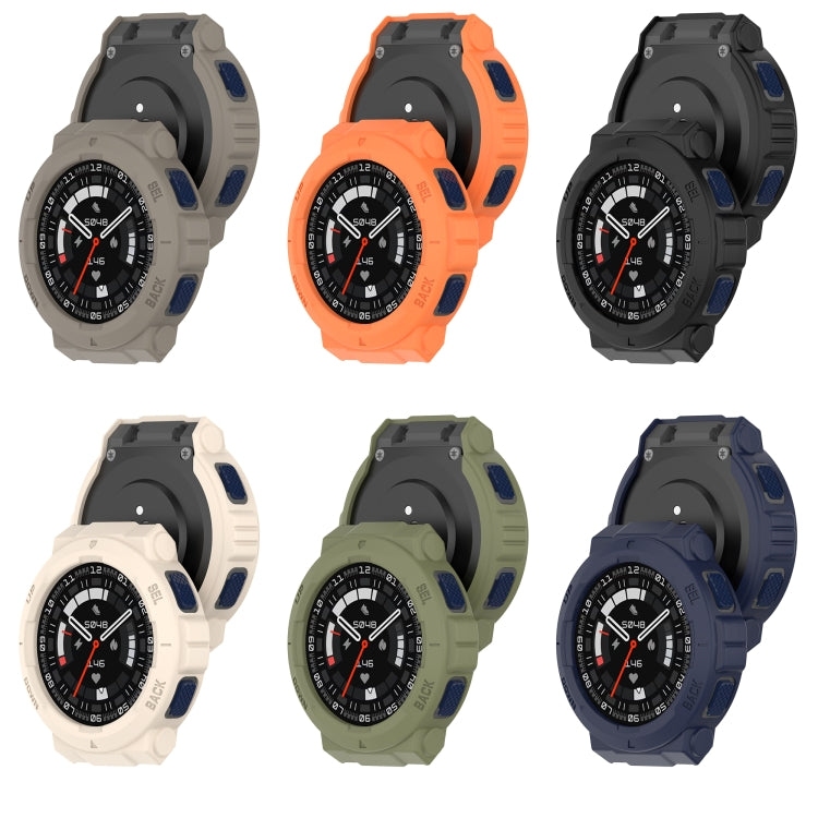 For Amazfit Active Edge A2212 Armored Hollow Half Pack TPU Watch Protective Case(Malmstone) - Watch Cases by buy2fix | Online Shopping UK | buy2fix