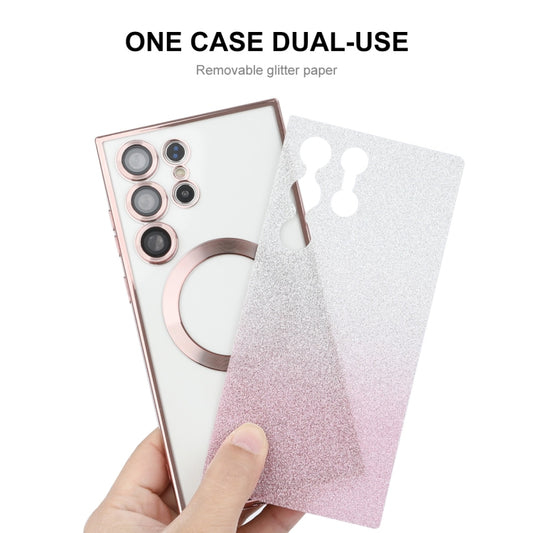 For Samsung Galaxy S23 Ultra 5G ENKAY Hat-Prince Magnetic Glitter Plated TPU Phone Case with Lens Film(Golden) by ENKAY