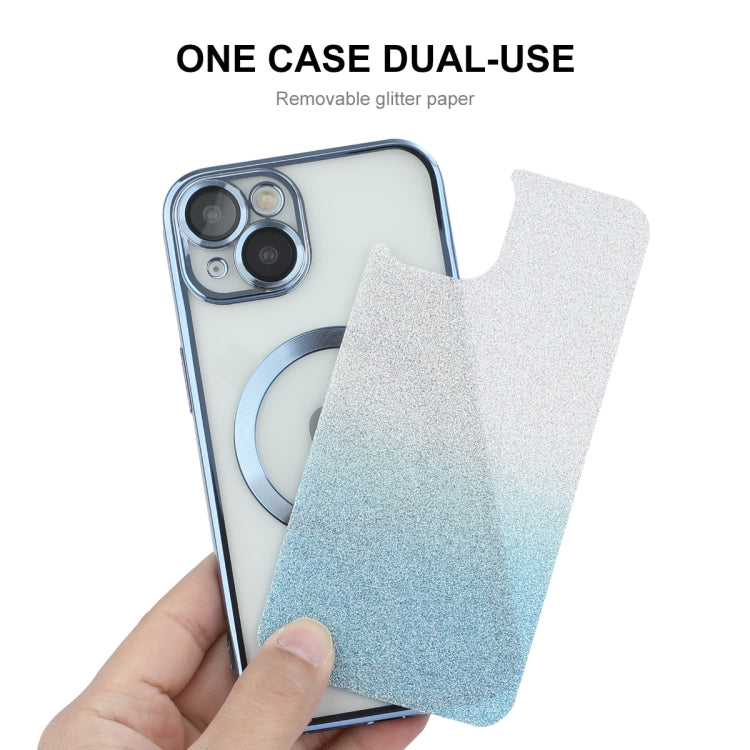 For iPhone 14 ENKAY Hat-Prince Magnetic Glitter Plated Shockproof Phone Case with Lens Film(Golden) - iPhone 14 Cases by ENKAY | Online Shopping UK | buy2fix