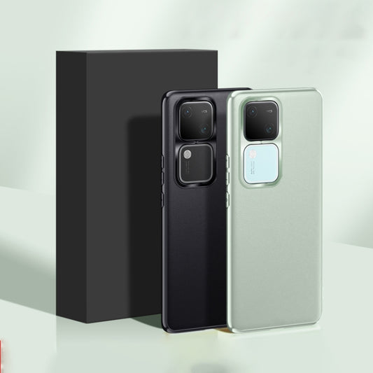 For vivo S18 Pro Plain-Leather All-inclusive Shockproof Phone Case(Black) by buy2fix