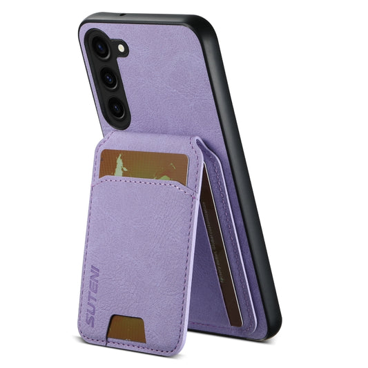 For Samsung Galaxy S24+ 5G Suteni H02 Litchi Leather Card Wallet Stand Back Phone Case(Purple) by Suteni
