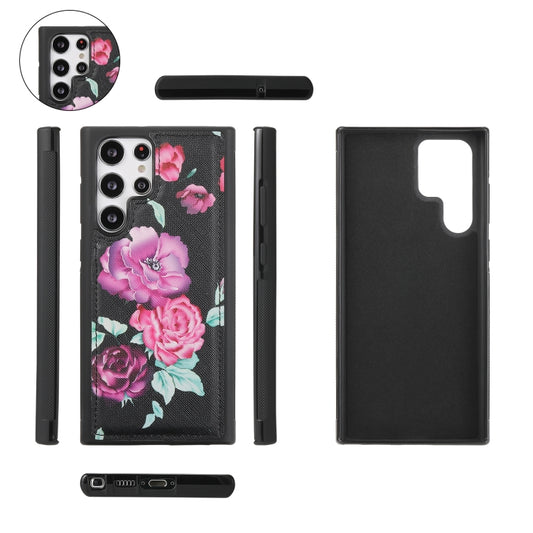 For Samsung Galaxy S22 5G Flower Multi-functional Crossbody Zipper Wallet Leather Phone Case(Black) - Galaxy S22 5G Cases by buy2fix | Online Shopping UK | buy2fix