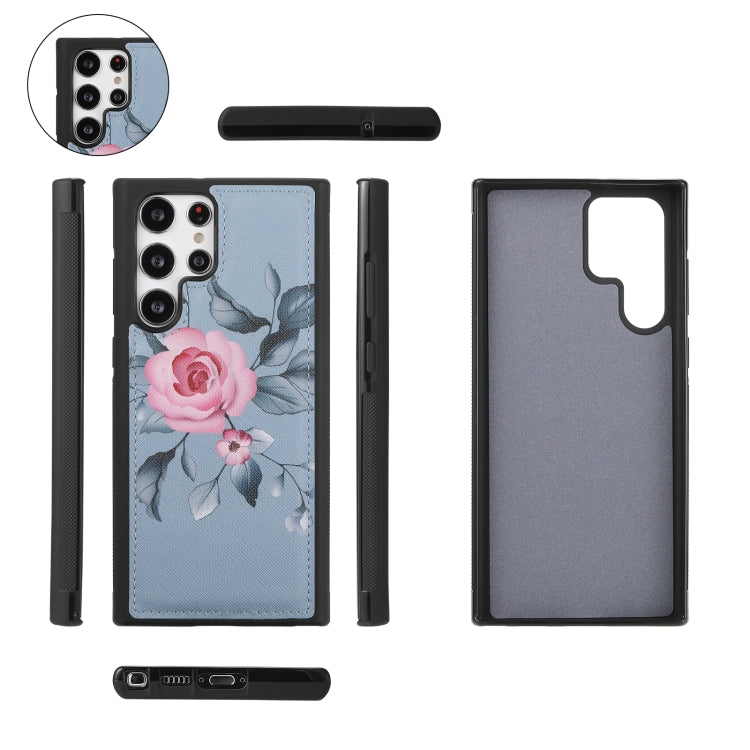 For Samsung Galaxy S22 5G Flower Multi-functional Crossbody Zipper Wallet Leather Phone Case(Blue) - Galaxy S22 5G Cases by buy2fix | Online Shopping UK | buy2fix