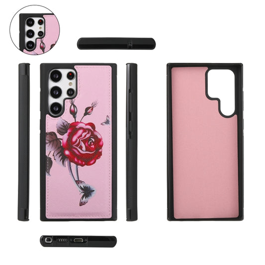 For Samsung Galaxy S22 Ultra 5G Flower Multi-functional Crossbody Zipper Wallet Leather Phone Case(Pink) - Galaxy S22 Ultra 5G Cases by buy2fix | Online Shopping UK | buy2fix