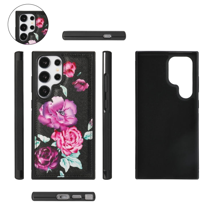 For Samsung Galaxy S24 5G Flower Multi-functional Crossbody Zipper Wallet Leather Phone Case(Black) - Galaxy S24 5G Cases by buy2fix | Online Shopping UK | buy2fix