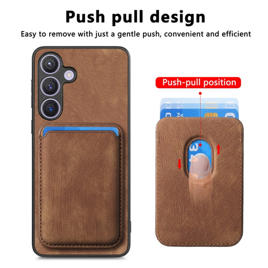 For Samsung Galaxy S24+ 5G Retro Leather Card Bag Magnetic Phone Case(Brown) by buy2fix