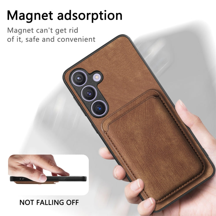 For Samsung Galaxy S24+ 5G Retro Leather Card Bag Magnetic Phone Case(Brown) - Galaxy S24+ 5G Cases by buy2fix | Online Shopping UK | buy2fix