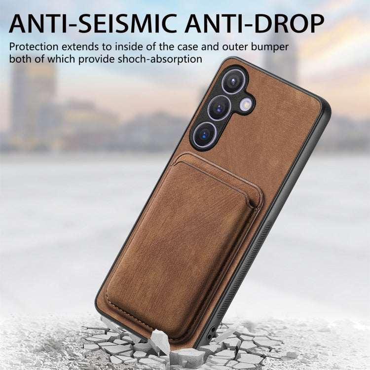 For Samsung Galaxy S24+ 5G Retro Leather Card Bag Magnetic Phone Case(Brown) - Galaxy S24+ 5G Cases by buy2fix | Online Shopping UK | buy2fix