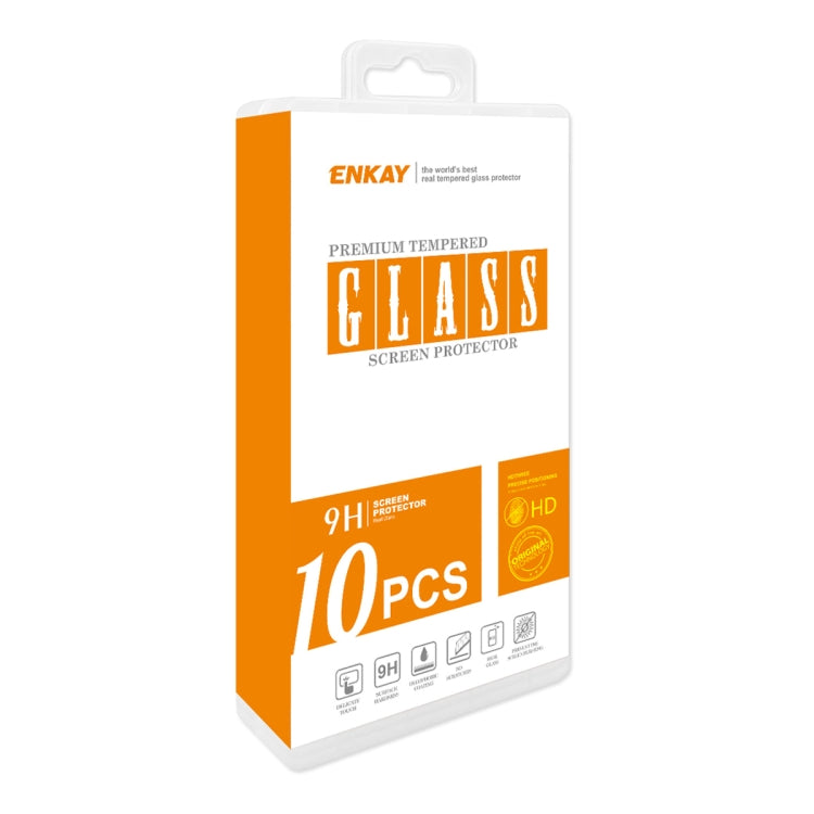 For OPPO A18 / A38 10pcs ENKAY 9H Big Arc Edge High Aluminum-silicon Tempered Glass Film by ENKAY