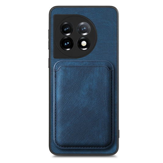 For OnePlus 12 5G Retro Leather Card Bag Magnetic Phone Case(Blue) by buy2fix