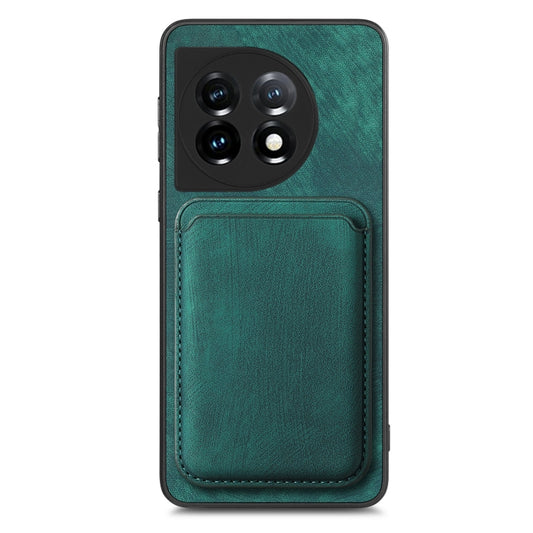 For OnePlus 12 5G Retro Leather Card Bag Magnetic Phone Case(Green) by buy2fix