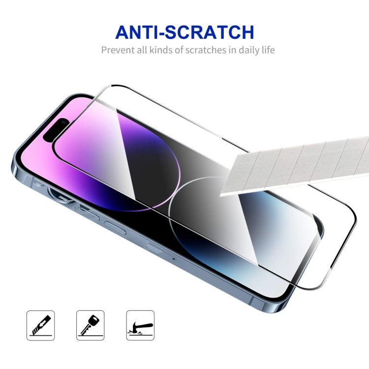 For iPhone 14 Pro Max ENKAY Easy Install High Alumina Silicon Full Glass Film - iPhone 14 Pro Max Tempered Glass by ENKAY | Online Shopping UK | buy2fix