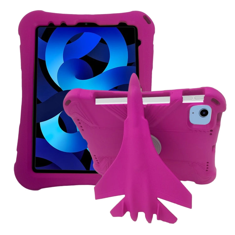 For iPad Air 2022 / 2020 10.9 360 Rotation Aircraft Holder EVA Shockproof Tablet Case(RoseRed) - iPad Air (2022) / (2020) 10.9 Cases by buy2fix | Online Shopping UK | buy2fix