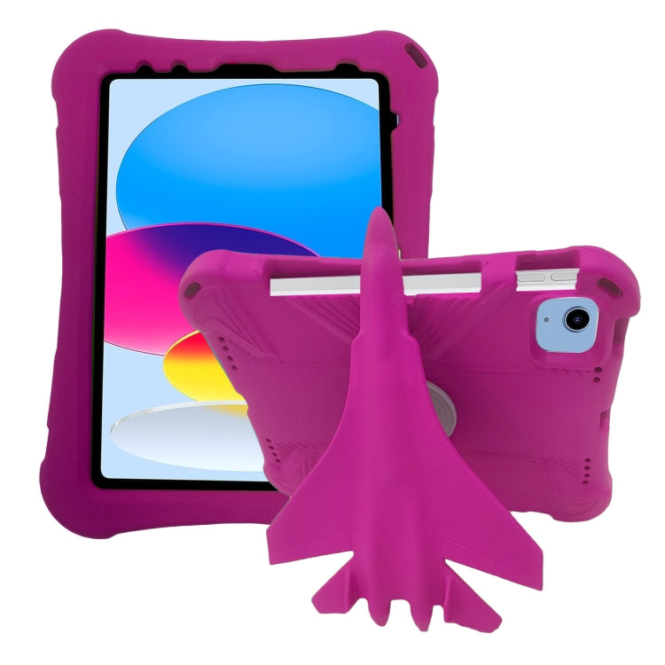 For iPad 2025 / 2022 360 Rotation Aircraft Holder EVA Shockproof Tablet Case(RoseRed) - iPad 2025 / 2022 Cases by buy2fix | Online Shopping UK | buy2fix