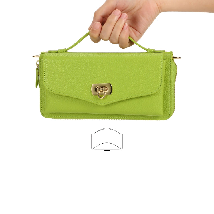 For Samsung Galaxy S24 5G Crossbody Multi-functional Zipper Wallet Litchi Leather Phone Case(Green) - Galaxy S24 5G Cases by buy2fix | Online Shopping UK | buy2fix