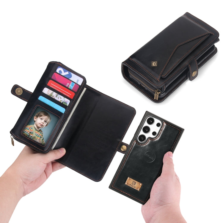 For Samsung Galaxy S24 5G Multi-functional Zipper Wallet Leather Phone Case(Black) - Galaxy S24 5G Cases by buy2fix | Online Shopping UK | buy2fix