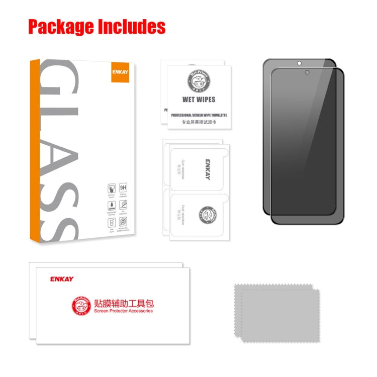 For Samsung Galaxy S23 5G 2pcs ENKAY Hat-Prince 360 Degree Anti-peeping Privacy Full Screen Tempered Glass Film by ENKAY