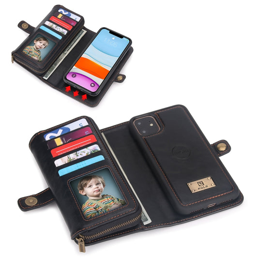 For iPhone 11 Multi-functional Zipper Wallet Leather Phone Case(Black) - iPhone 11 Cases by buy2fix | Online Shopping UK | buy2fix