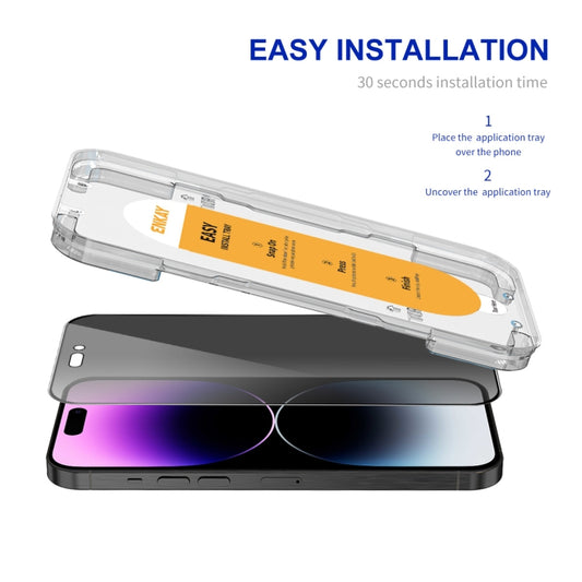 For iPhone 14 Pro Max ENKAY Easy Install Anti-peeping Privacy Full Screen Tempered Glass Film by ENKAY