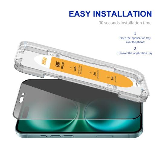 For iPhone 16 ENKAY Easy Install Anti-peeping Privacy Full Screen Tempered Glass Film by ENKAY