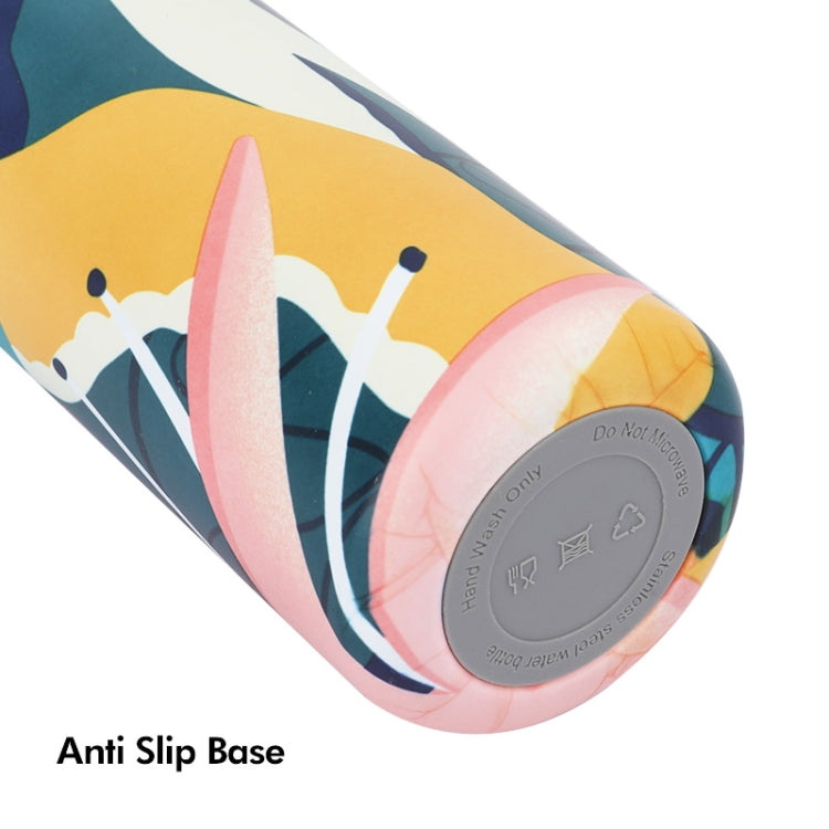 JUNSUNMAY Geometric Patterns Coating 304 Stainless Steel 550ml Water Vacuum Bottle(Pink) by JUNSUNMAY