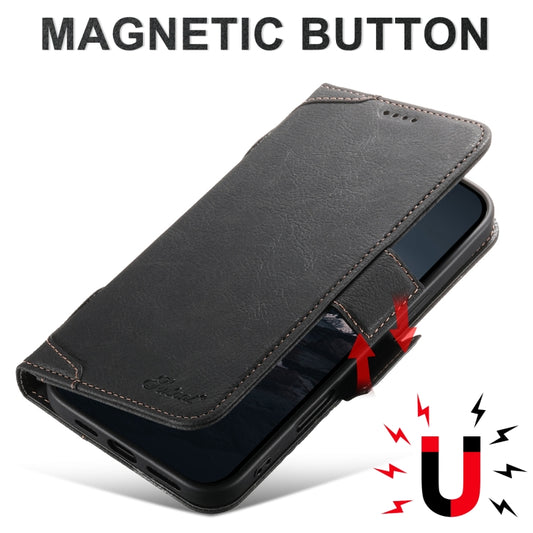 For iPhone 16 Pro SUTENI J07 Multifunctional Horizontal Flip Magsafe Leather Phone Case(Black) by Suteni