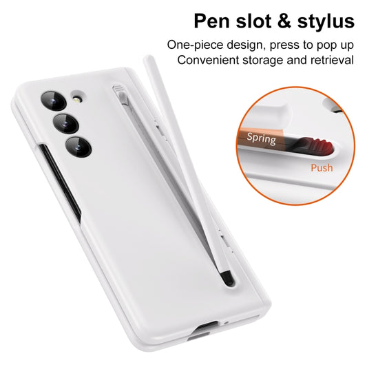 For Samsung Galaxy Z Fold6 5G Long Chi Grain Leather Shockproof Phone Case, No Pen(White) - Galaxy Z Fold6 5G Cases by buy2fix | Online Shopping UK | buy2fix