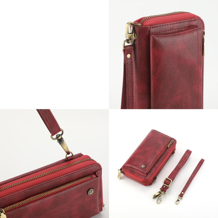 For Samsung Galaxy S24 5G Crossbody Multi-functional Zipper Wallet Leather Phone Case(Red) - Galaxy S24 5G Cases by buy2fix | Online Shopping UK | buy2fix