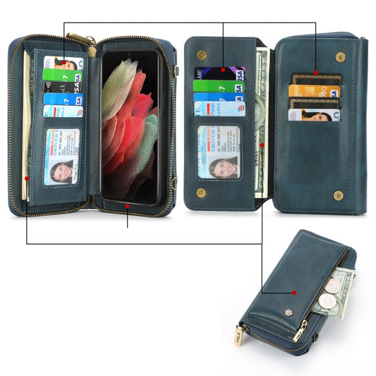 For Samsung Galaxy S23 Ultra 5G Crossbody Multi-functional Zipper Wallet Leather Phone Case(Green) - Galaxy S23 Ultra 5G Cases by buy2fix | Online Shopping UK | buy2fix